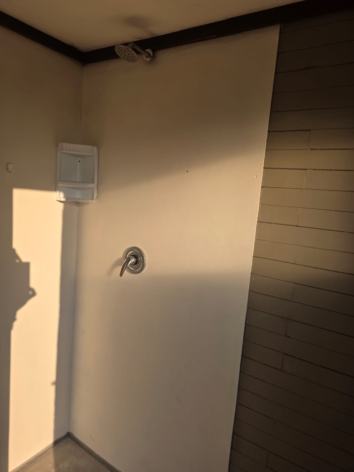 Hot shower inside the ablution block